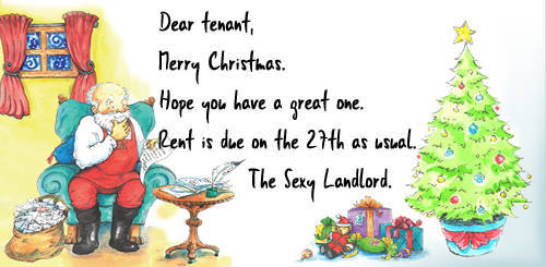Rent Due Christmas Card Message