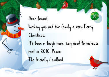 Rent Increase Christmas Card Message