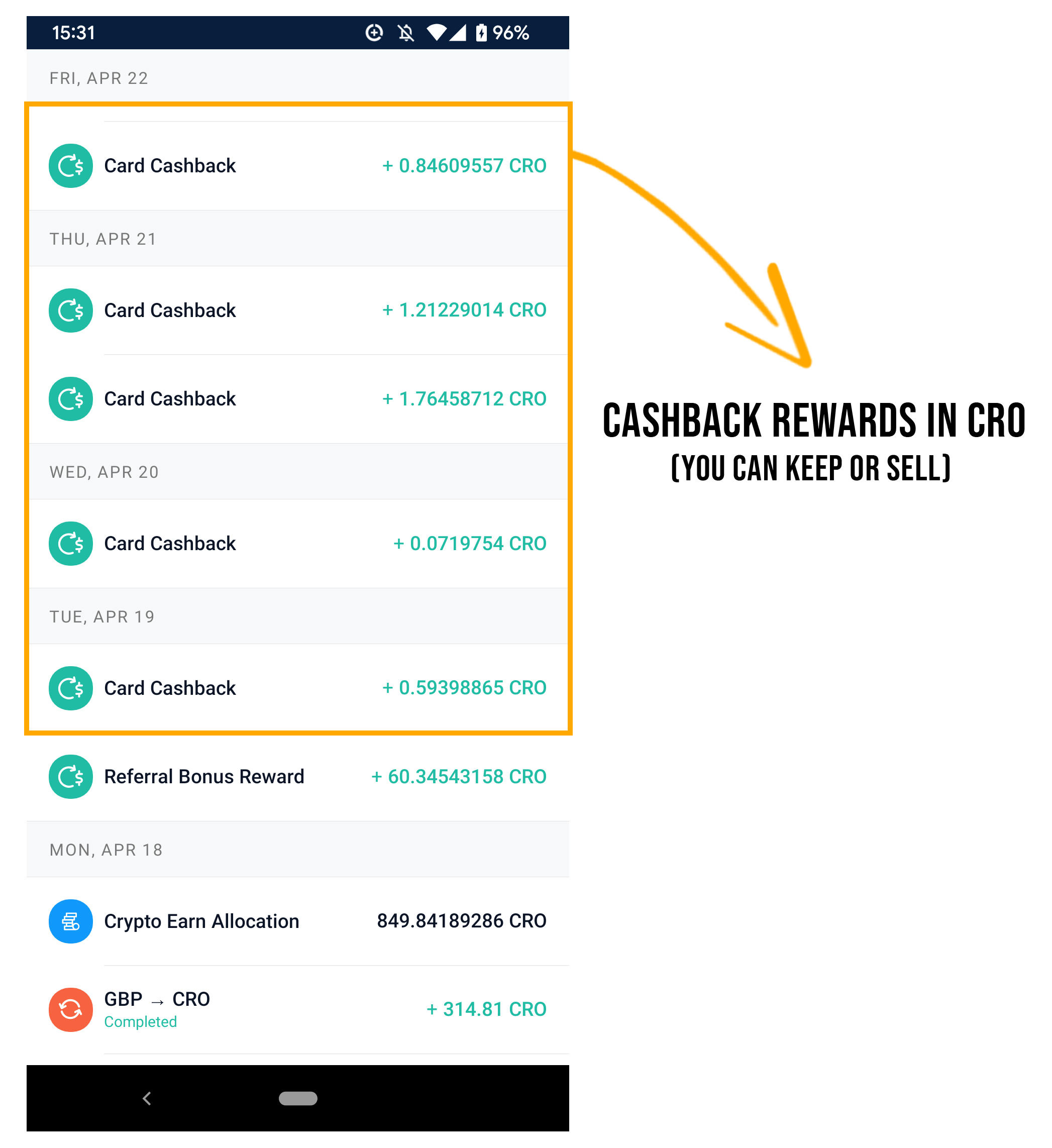 Crypto.com Cashback Rewards