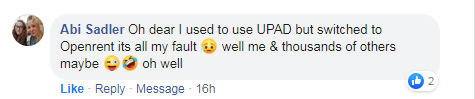 Upad Facebook comment